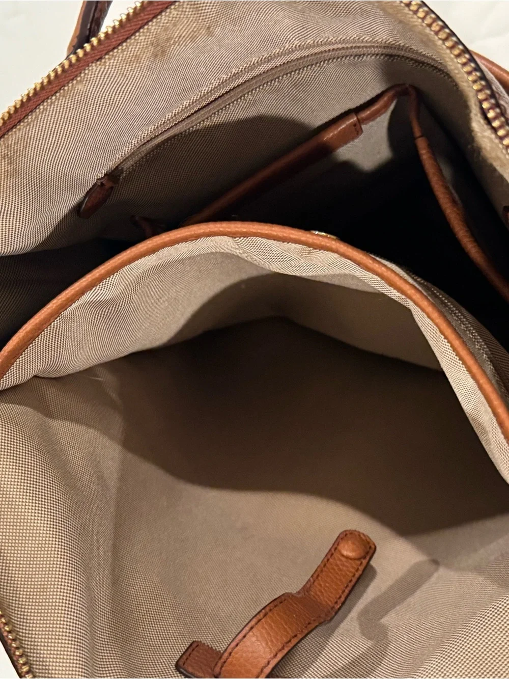 Cole Haan GrandSeries British Tan Leather Convertible Unisex Backpack Tote Bag